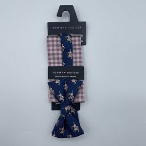 NEW Kentucky Derby HORSE Equestrian JOCKEY Bowtie & Pocket Square TOMMY HILFIGER